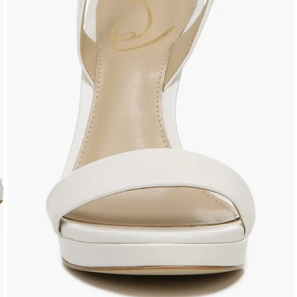 Sam Edelman Jade White Leather Ankle Strap Sandals Size 9 - Picture 6 of 12